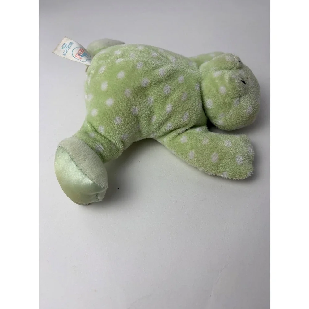 Baby GUND Dottie Dots‎ Frog Plush Toy Green White Polka Dot Rattle 58235